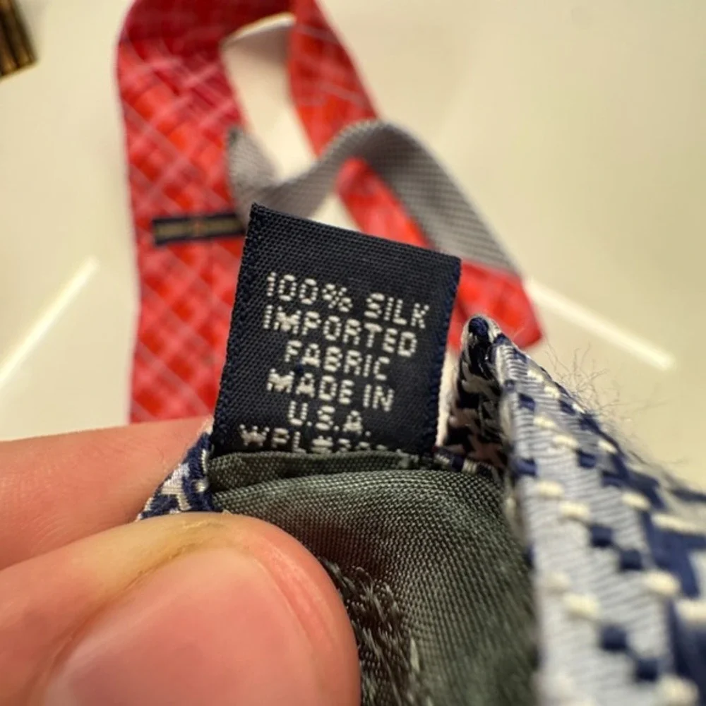Tommy Hilfiger Tie Plaid Red Mens Necktie 100% Silk USA Made Business Casual USA